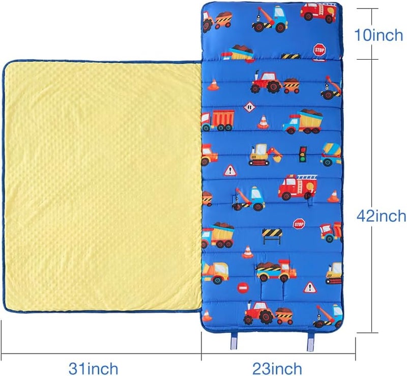beeweed Toddler Nap Mat, Rollup Design Kid Sleeping Mat with Removable Pillow & Minky Blanket, Toddler Sleeping Bag for Daycare Preschool Travel Camping - Image 5
